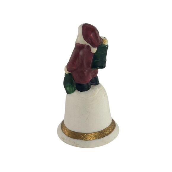 Vintage Miniature Porcelain Santa Bell By Russ Berrie Christmas Decor - Picture 8 of 16